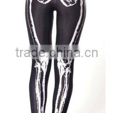 2014 Fashion Custom Print Stretch Skinny Bone Fabric Women Legging