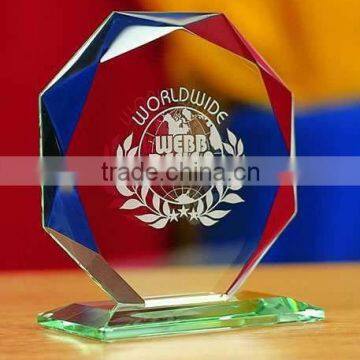 Hot selling rush glass plaque trophy crystal glass awards wholesalecrystal