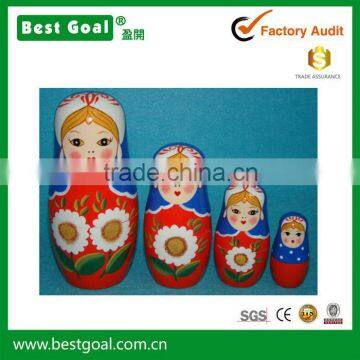 Bestgoal kids nesting dolls russian matryoshka Hot sale set of 4 wooden toys