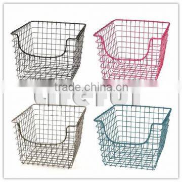 Metal Wire Storage Bin Basket/ Colorful Powder Coating