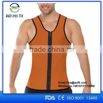 Alibaba USA Men's Ultra Sweat Vest Enhancing Thermal Neoprene Hot Shaper Fitness Waist Training With Zipper