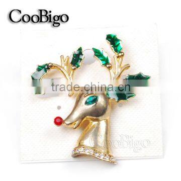 Fashion Jewelry Charming Deer Head Rhinestone Pin Brooch Wedding Invitation Christmas Party Gift Apparel Accessories photo-3
