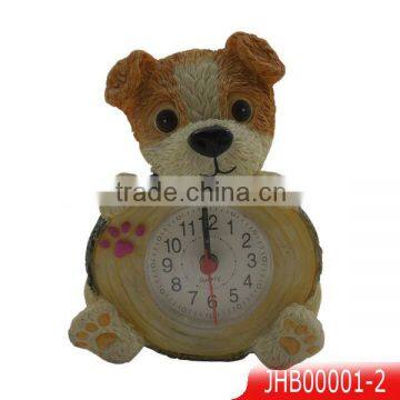 Cute resin dog statues with clock wholesale