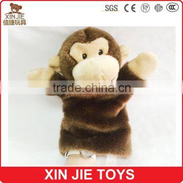 good quality plush monkey shape hand puppet soft forest animal hand puppet