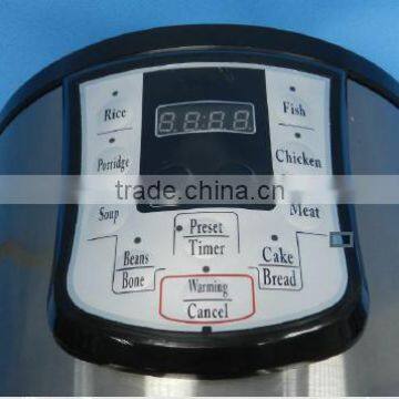 SAA 6L 1000W Basic Cheap 4 Digital Display Stainless Steel Housing Electric 8 Cooking Functions Electric Pressure Cooker photo-2