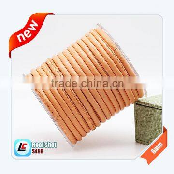 6mm Nappa Sheepskin Leather Cord With External Stitching for Charming Bracelets photo-4