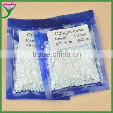 0.8mm-2.5mm small size round milky white nano gem hot gemstone for sale