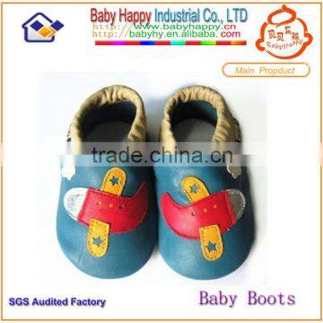 wholesale plane style light blue genuine baby leather footwear shoes