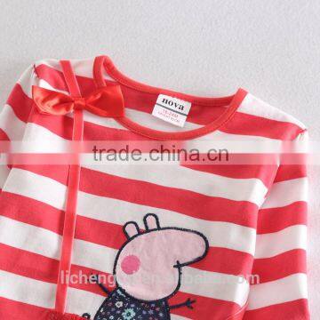 (F4565) Factory Girls t Shirts Animal Embroidery Children's t Shirts Girls Clothes Autumn Spring Nova Kids Clothes photo-3