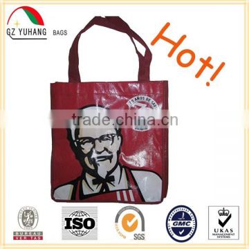 KFC non woven laminated bag,full printing laminaton non woven tote bag