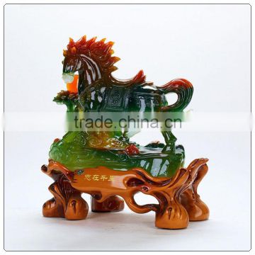 Jade color resin horse staute , chinese zodiac statue,horse ornament