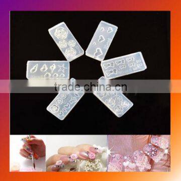 2016 popular practical silica gel material nail 3D mold for DIY nail decoration