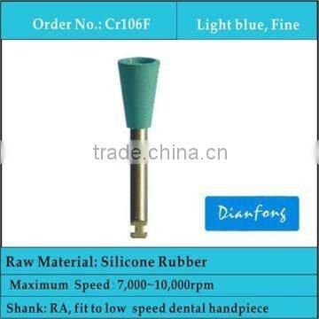 RA shank cup shape fine grit blue color prophylaxis dental silicone mini polisher