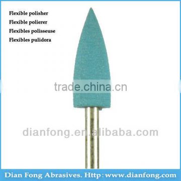 U37 3/32" HP Shank Bullet Shaped Light Blue Universal Rubber Polishers Porcelain Veneers Plishing