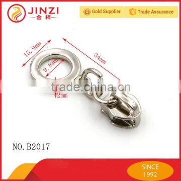 Special custom silver nickel o ring zipper puller bag zipper clothes zipper