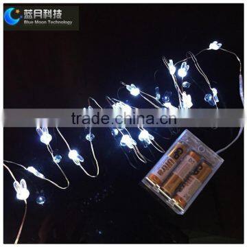 2m 20leds rabbit shape mini christmas light with battery box