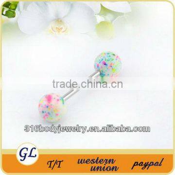 BA01002 acrylic colorful ball industrial barbell jewelry