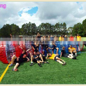 Cheap inflatable body bumper ball, roll inside inflatable ball on the beach, bubble soccer ball