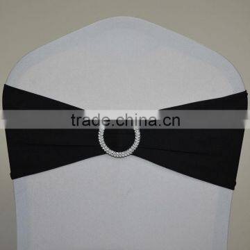 Black spandex band/spandex chair sash with plastic buckle