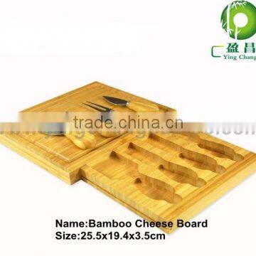 Natural bamboo chopping board with Knife set