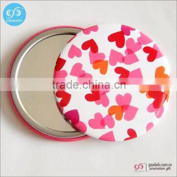 Promotion gifts round cartoon tin mirror/mini pocket mirror