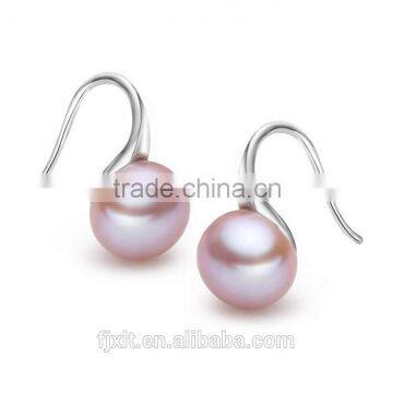 8-9mm 925 sterling silver natural freshwater pearl earrings