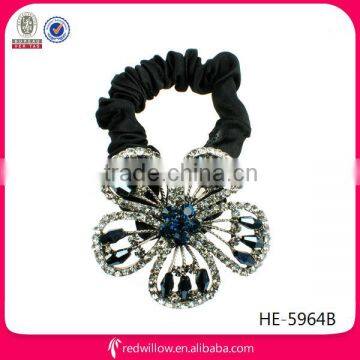 Wholesale crystal synthetic hair ponytail holder for girls