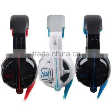 Digital wired handband pc game headphone with mic and led light