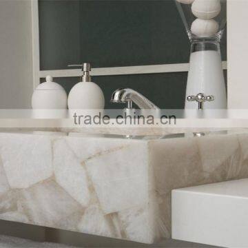 Natural Quartz Stone Polished Big Slab Clear Quarz Precious Gemstone for Counter