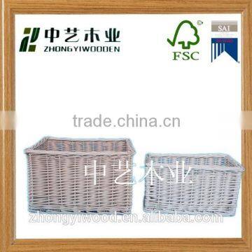 Rectanglar handmade wooden Wicker Basket storage box on sale