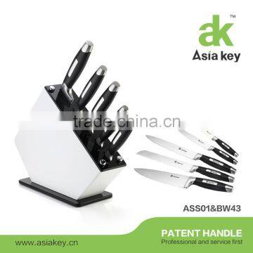 Fashion Kitchen Knife Stand,white Paint Spraying Wooden Knife Block photo-2