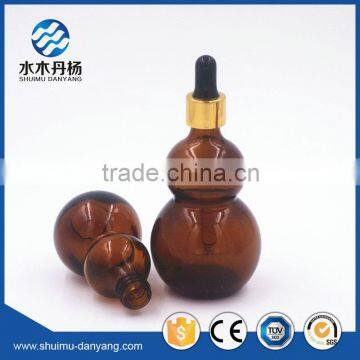 100ml amber glass calabush shaped empty essential oil bottle