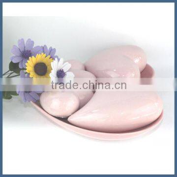 Romantic Pink Ceramic Heart Craft for Home Decor photo-1