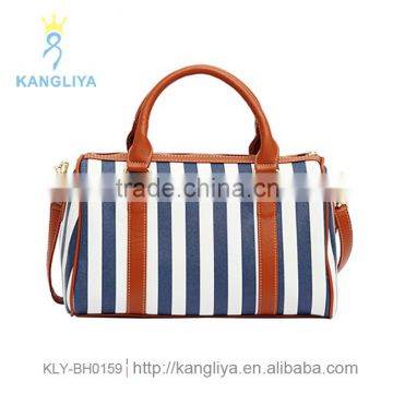 Tote pillow bag wih streak blue and white stripe nautical handbags ladies white special bags