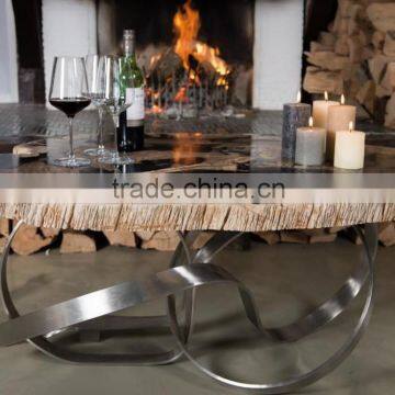 Unique Designer Coffee Table of Petrified Wood photo-2