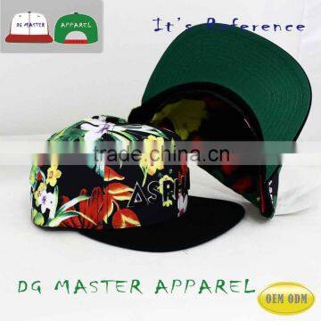 2015 one size mix color polyester printing snapback hat for sports cap