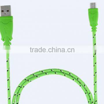 colorful Braided Micro USB Charging Data Sync Cable for mobile phone