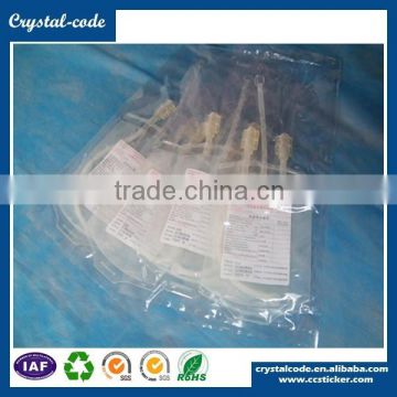 High quality hot stamping clear PET test tubes label with screw caps