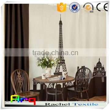 Black and white 3D printed linen/cotton fabric Eiffel Tower curtain in living/bedroom/children room