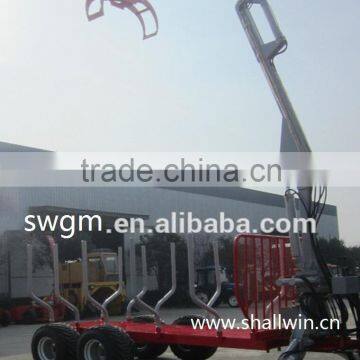 ZM10006 10 tons Heavy duty Forest Log Trailer with crane for tractor