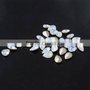 fancy full design opaque white opal color 18x25mm big size tear drop no hole rhineshtone