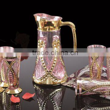 gold drinking glass water set