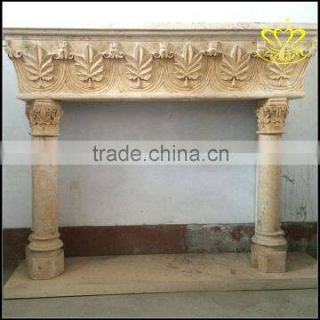 European and American white marble beige marble fireplace decorative sculpture