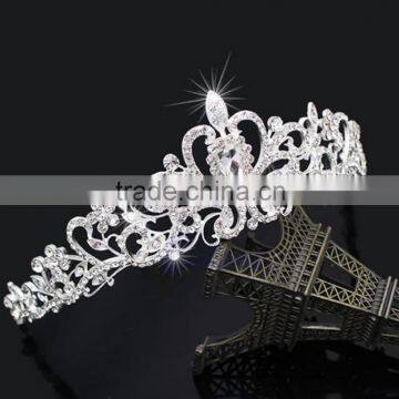 Silver Wedding Bridal Princess Crystal Rhinestone Pageant Prom Hair Tiara Crown Headband Jewelry