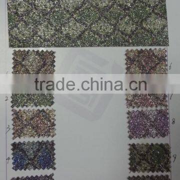 glitter leather fabric for shoes high quality