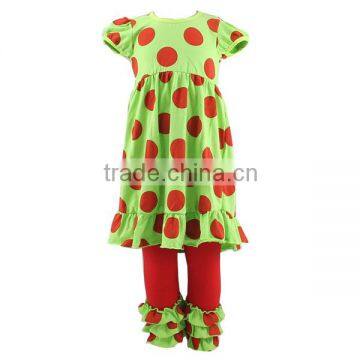 2016 fashion baby girl christmas outfit childrens boutique clothing winter remake polka dot outfits girl