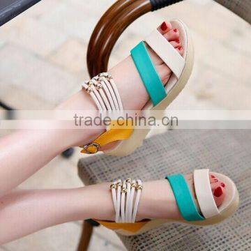 New summer color thick bottom comfortable fashion and genuine sandals