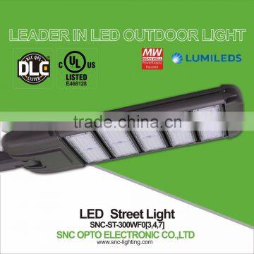 Aluminum housing body material IP65 led street light 300W DLC UL cUL listed