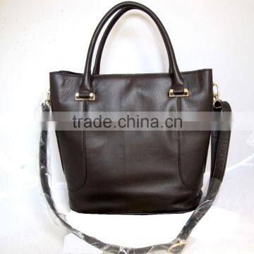 Vintage Style Large Simple Leather Laptop Bag Document Tote Bag Women Case