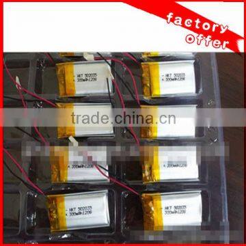 battery cell factory provide 503035 li-ion battery 3.7v 500mah